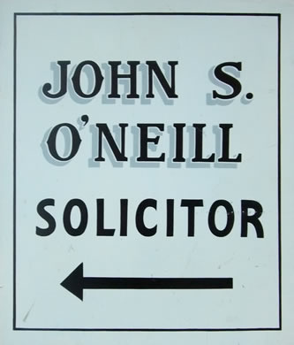 Sign for John O'Neill