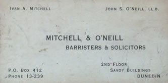 Sign for Mitchell and O'Neill